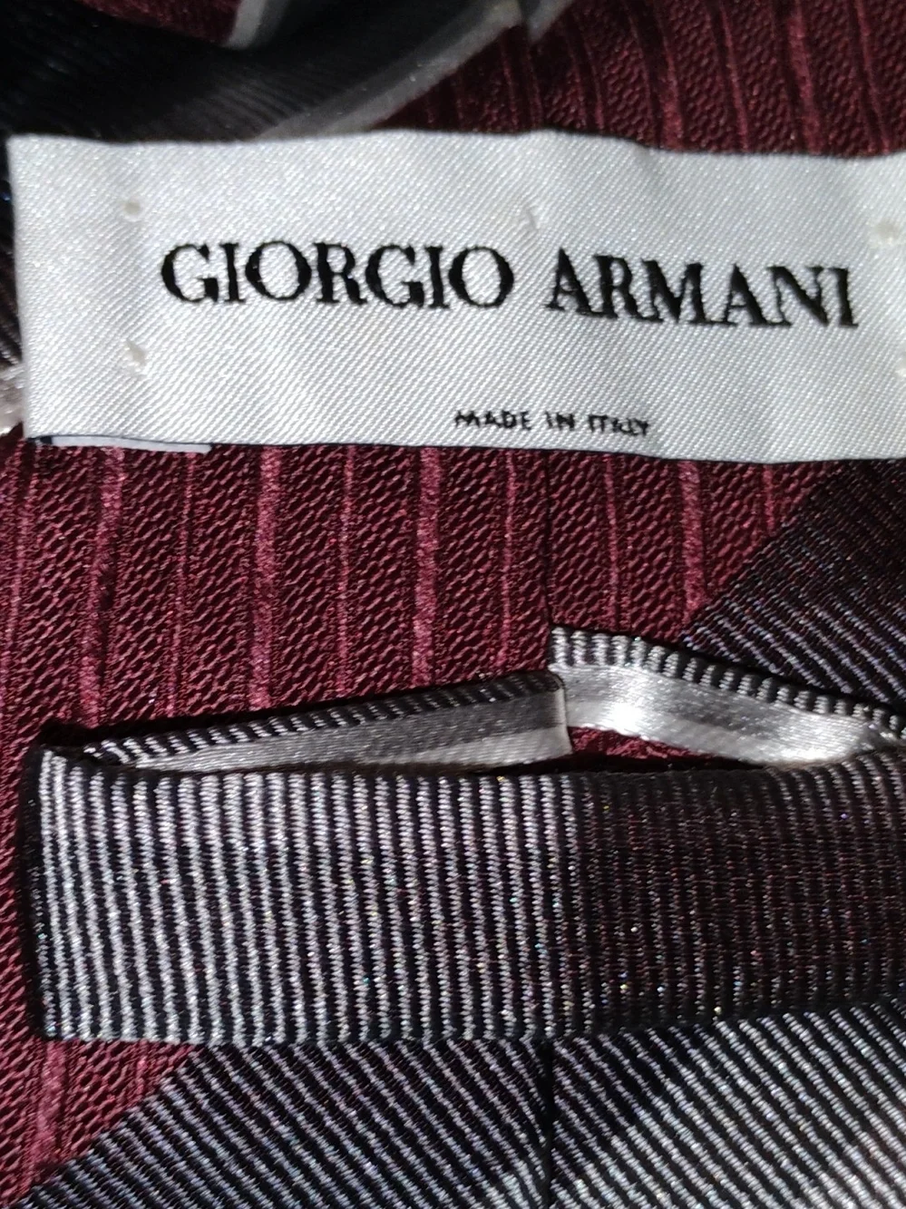 Giorgio Armani Burgundy Textured Tie